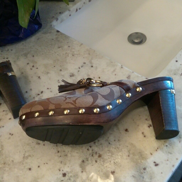 Authentic Coach Monogram Canvas/Leather Clogs - Picture 8 of 8